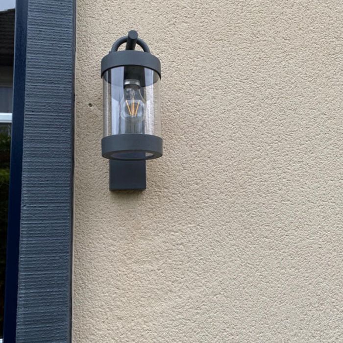 Anthrazit Außen Wandleuchte mit Dämmerungsmelder Landhaus, Sambesi, IP44