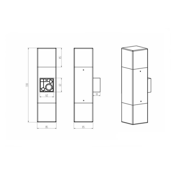 Anthrazit Up down Wandleuchte Aluminium, Sodbury, IP44