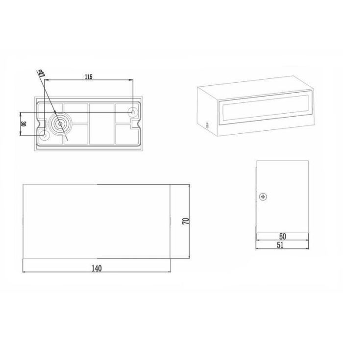 Weiße Außenleuchte Modern, Seby, 10W, 3000K LED, IP65