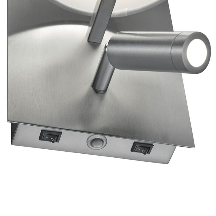 Nickel Wandleuchte Design, Soro, 40W, 3000K LED, mit Schalter