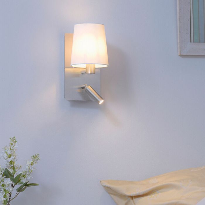 Nickel Wandleuchte Design, Soro, 40W, 3000K LED, mit Schalter