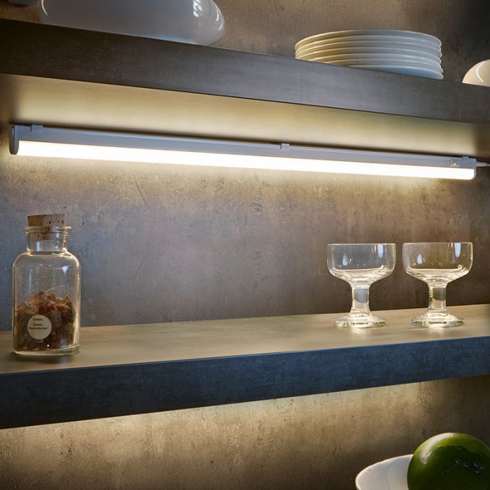 Weiße Küchenschrankbeleuchtung Kunststoff, Irmak, 18W, 3000K LED, mit Schalter