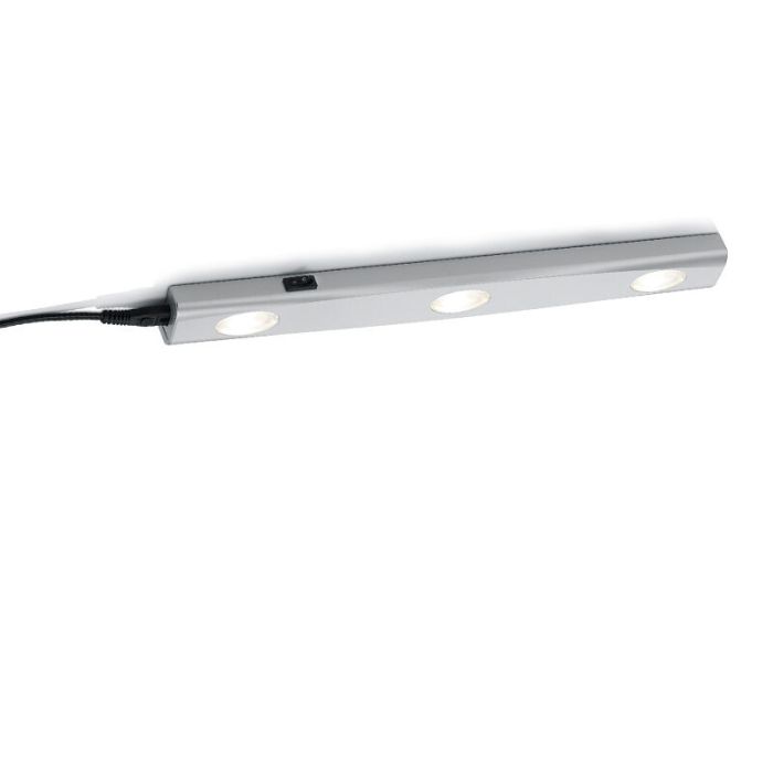 Silberne Küchenschrankbeleuchtung Kunststoff, Sarila, 1W, 3000K LED, mit Schalter