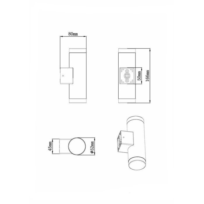 Chrom Wandleuchte Modern, Spjald, 4W, 3000K LED, IP44