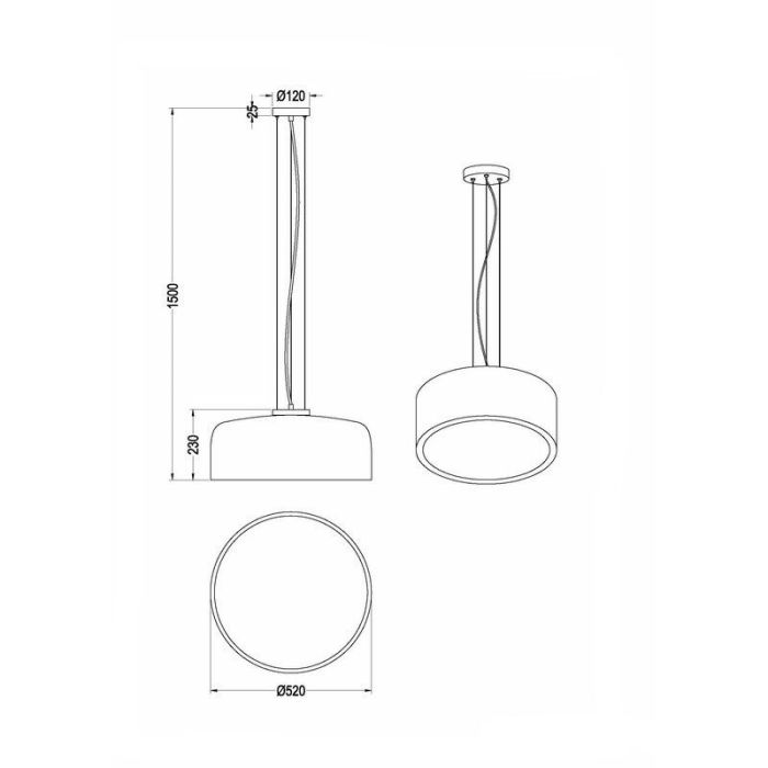 Weiße Pendelleuchte Modern, Alnon