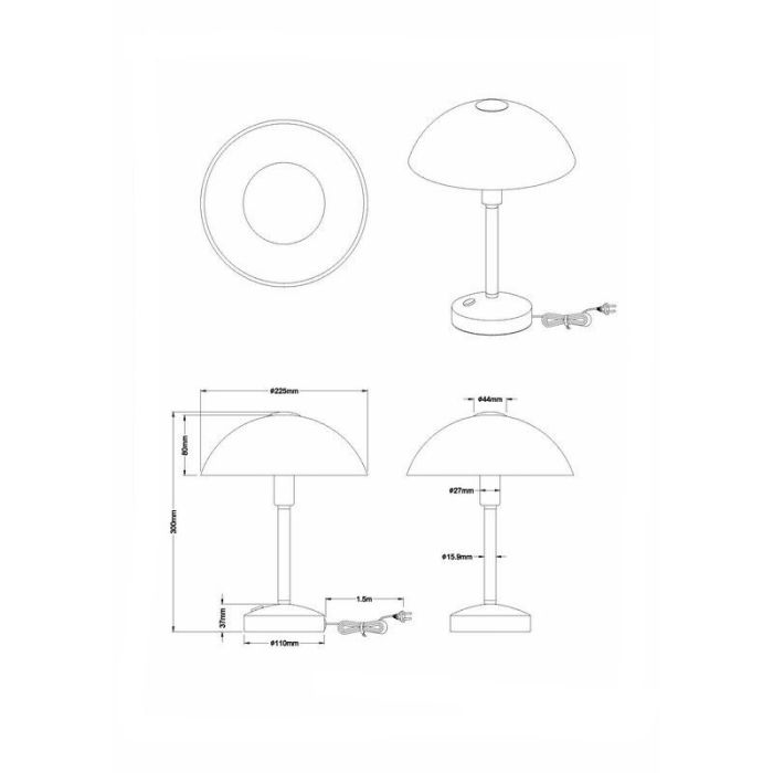 Nickel Bankerlampe Antik, Notaris, 4W, 3000K LED, mit Schalter
