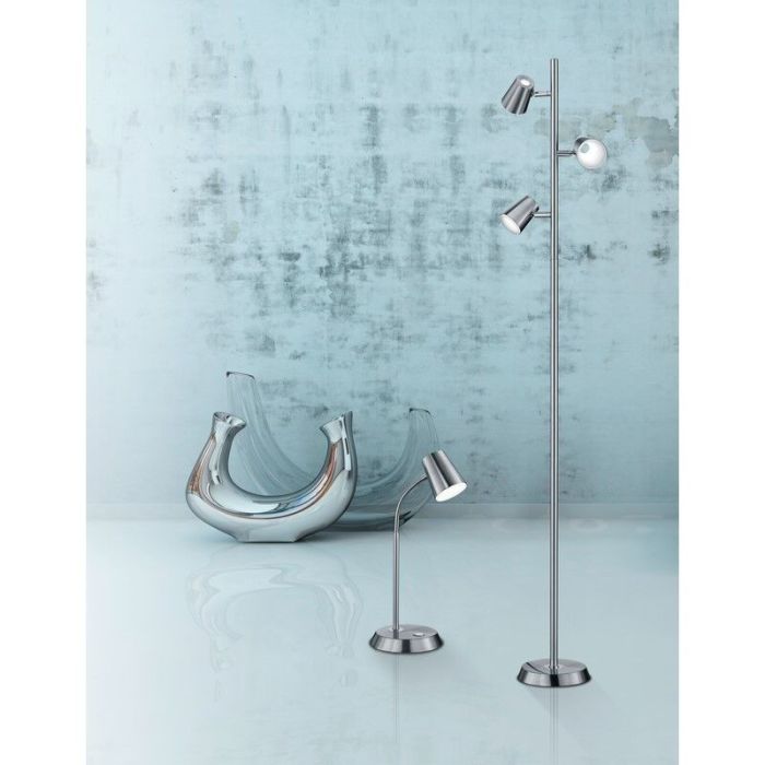 Nickel Tischleuchte Glas, Laysha, 4,7W, 3000K LED, mit Schalter