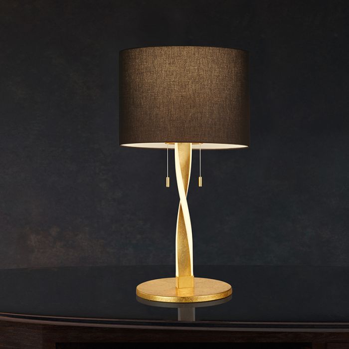 Goldene Tischleuchte Modern, Ramten, 3W, 3000K LED, mit Zugschalter