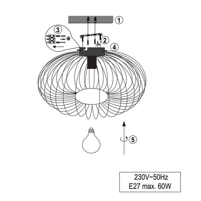 Kupfer Deckenlampe Modern, Avni