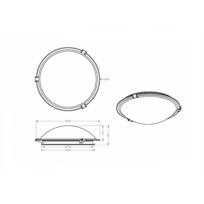 Nickel Deckenlampe Glas, Filia