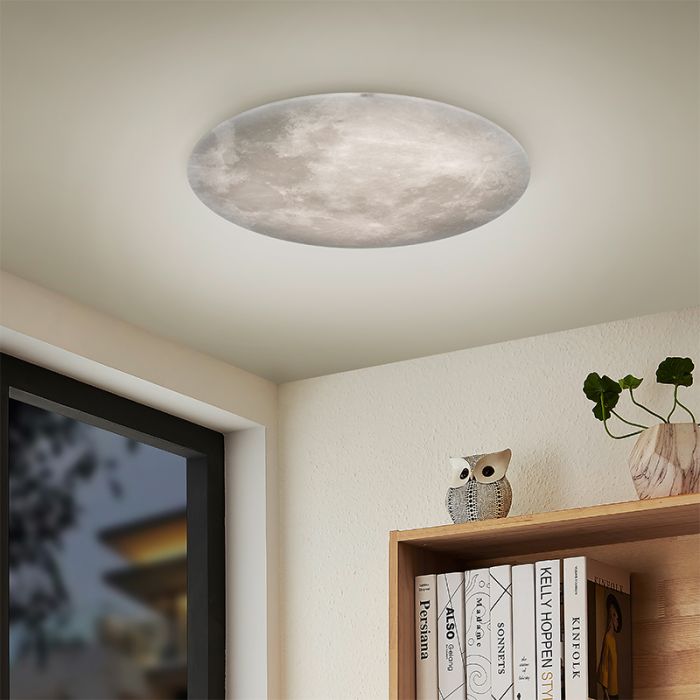 Weiße Deckenlampe Modern, Fly, 22W, 3000K LED, mit Fernbedienung