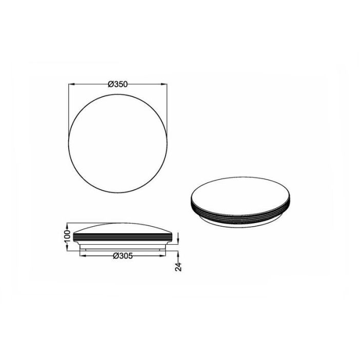Chrom Badezimmer Deckenleuchte Kunststoff, Brunella, 18W, 3000K LED, IP44