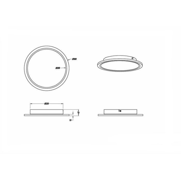 Nickel Deckenlampe Modern, Badria, 15W, 3000K LED