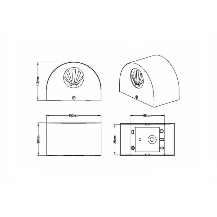 Weiße Außenleuchte Design, Sandkas, 2W, 3000K LED, IP44