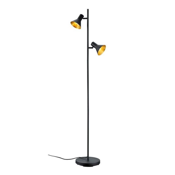 Schwarze Stehlampe Industrial, Verena, mit Schalter
