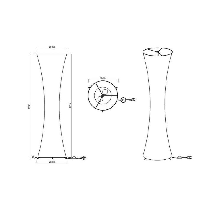 Weiße Stehlampe Metall, Vivy, mit Schalter
