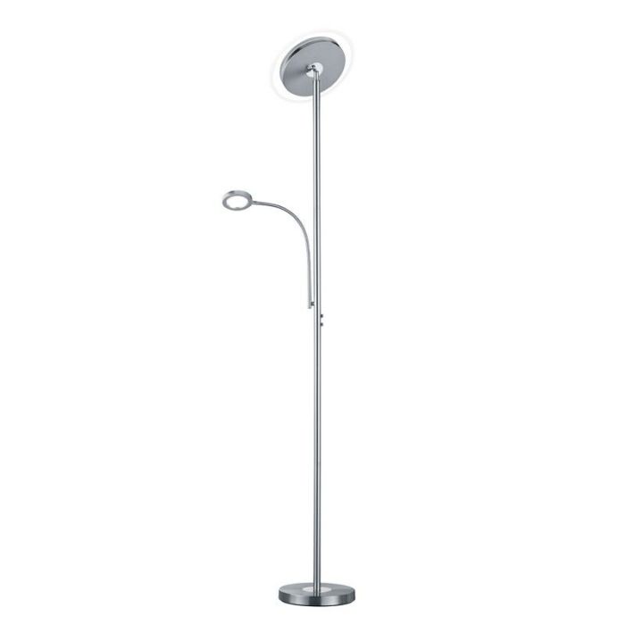 Nickel Stehlampe Modern, Benny, 18W, 3000K LED, mit Touch-Dimmer