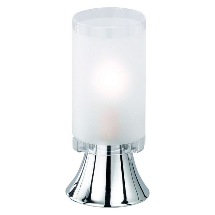 Chrom Tischleuchte Glas, Leanne, mit Schalter
