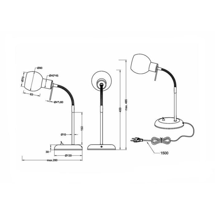 Nickel Mini Einbaustrahler Modern, Benita, mit Schalter