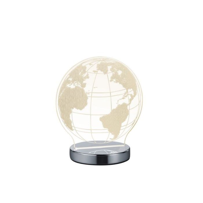Chrom Tischleuchte Design, Berfin, 7W, warm- bis kaltweiß einstellbare LED, mit Schalter
