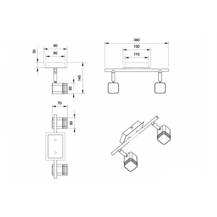 Weiße Deckenstrahler Modern, Kolind, 4W, 3000K LED