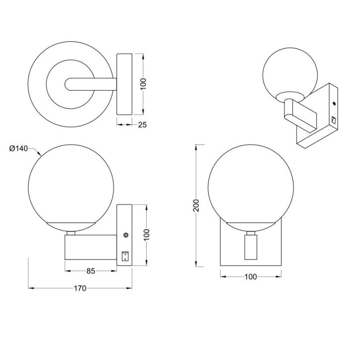Chrom Wandleuchte Badezimmer Modern, Eray, IP44