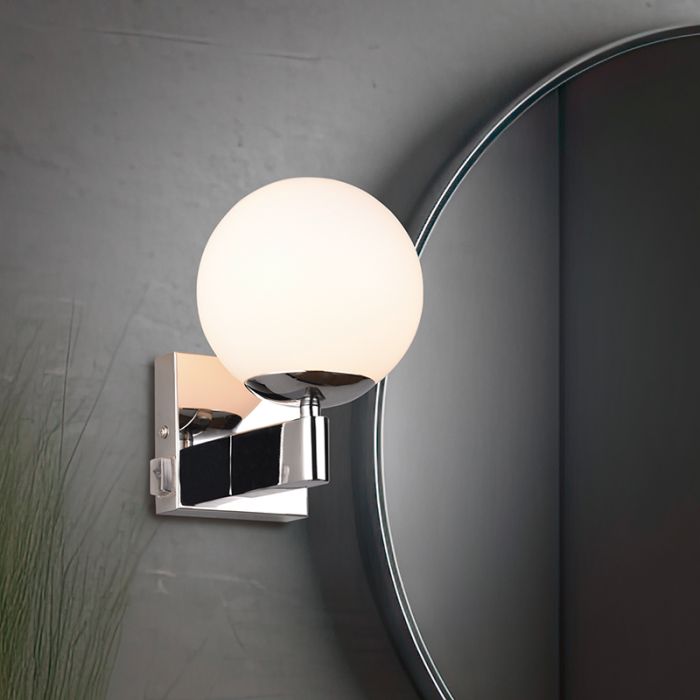 Chrom Wandleuchte Badezimmer Modern, Eray, IP44