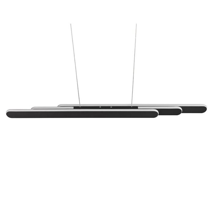 Schwarze Pendelleuchte Design, Dwayn, 48W, warm- bis kaltweiß einstellbare LED, mit Touch-Dimmer
