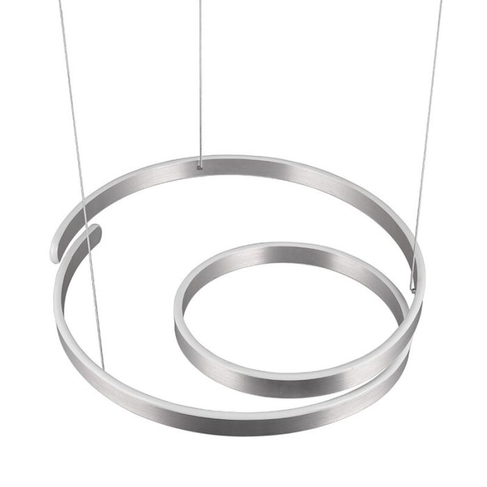 Nickel Pendelleuchte Design, Ewout, 68W, 3000K LED, 3-stufig dimmbar