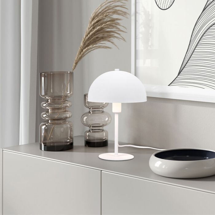 Weiße Tischleuchte Modern, Fransisca, mit Schalter