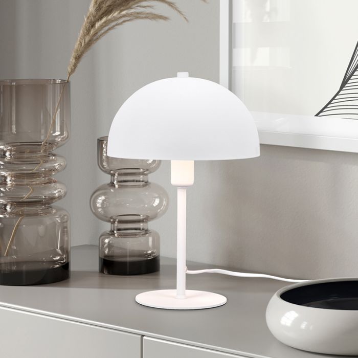 Weiße Tischleuchte Modern, Fransisca, mit Schalter