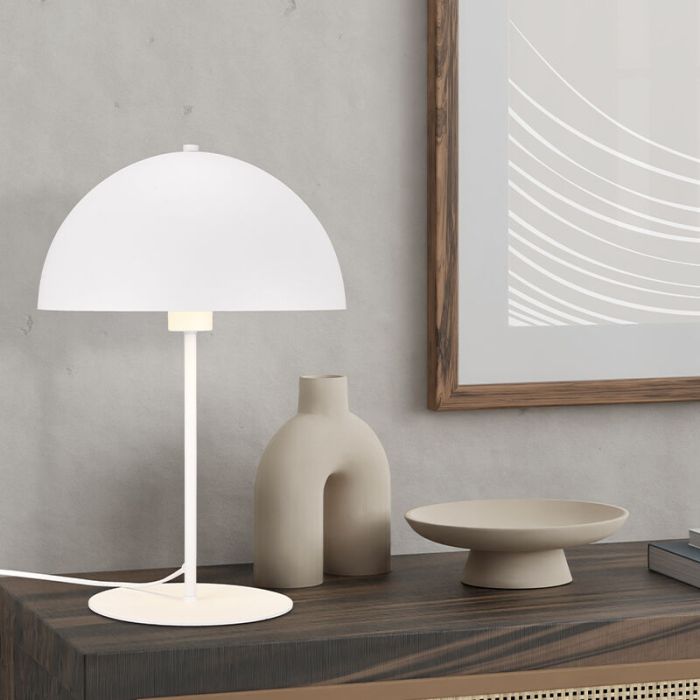 Weiße Tischleuchte Modern, Fransisca, mit Schalter
