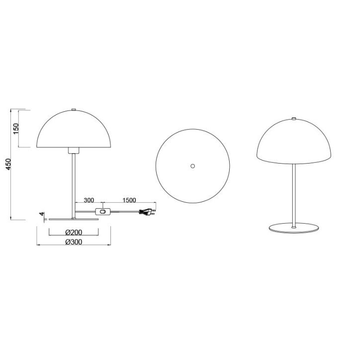 Weiße Tischleuchte Modern, Fransisca, mit Schalter