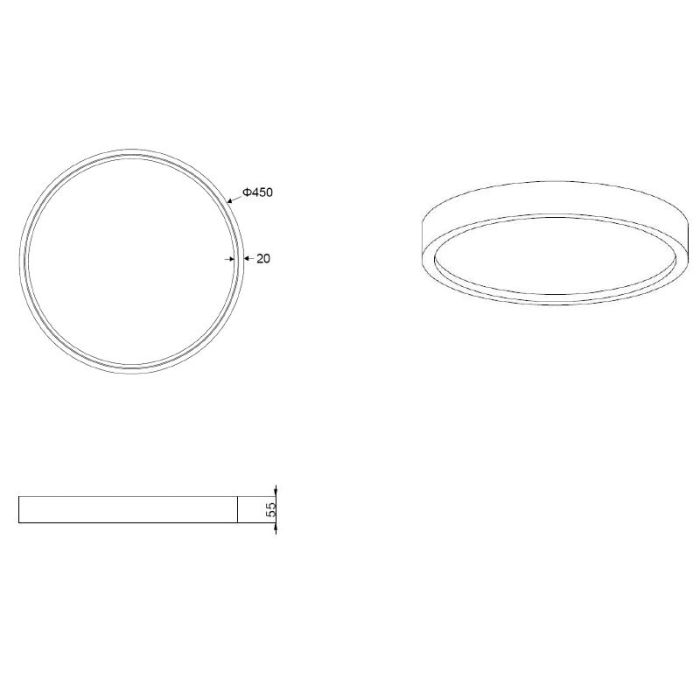 Weiße Deckenlampe Modern, Destin, 29W, warm- bis kaltweiß einstellbare LED