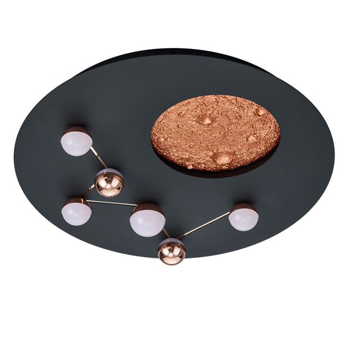 Schwarze Deckenlampe Modern, Gilberto, 42W, warm- bis kaltweiß einstellbare LED, 3-stufig dimmbar