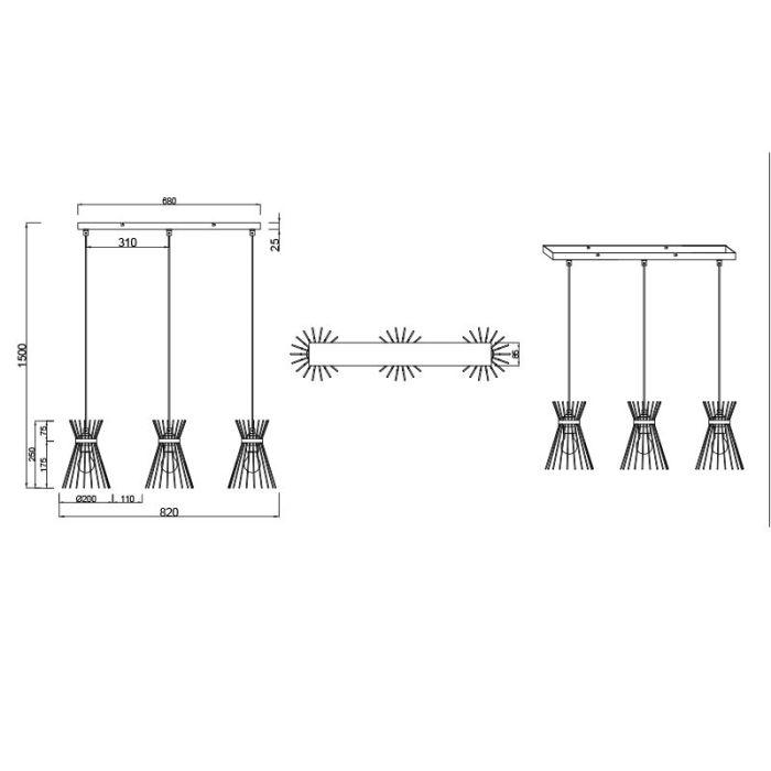 Schwarze Pendelleuchte Industrial, Fransiscus