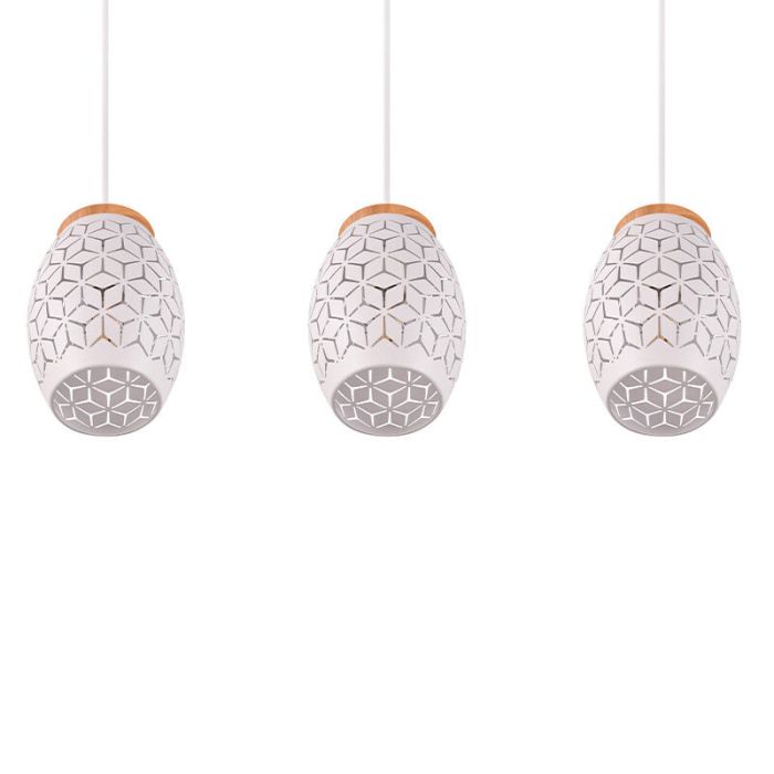 Weiße Pendelleuchte Modern, Delana