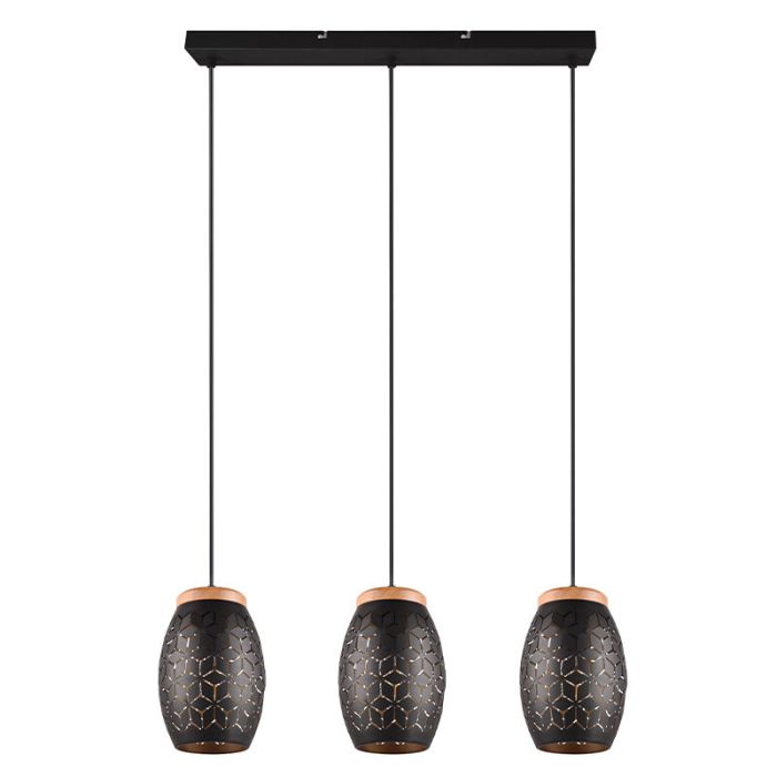 Schwarze Pendelleuchte Modern, Delana
