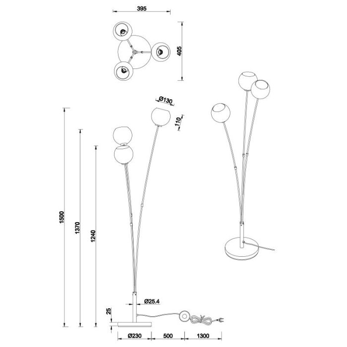 Mehrfarbige Stehlampe Design, Glenda