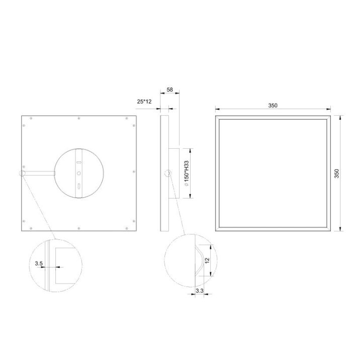 Schwarze Deckenlampe Design, Gilbert, 20W, 3000K LED