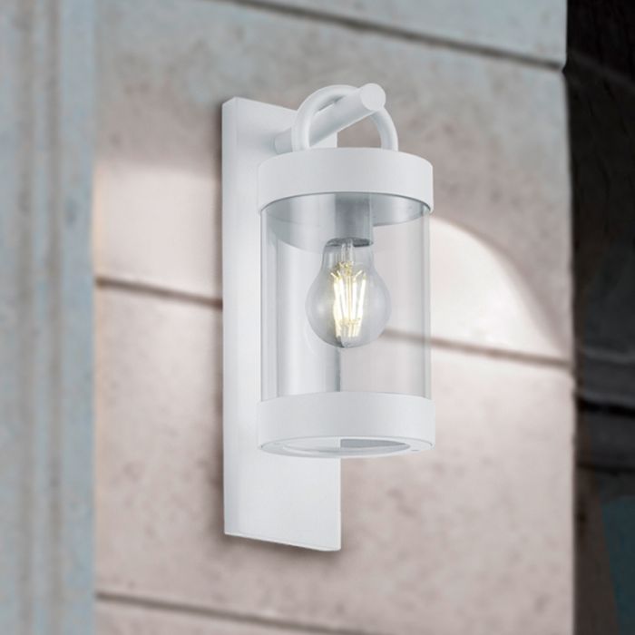 Weiße Außen Wandleuchte mit Dämmerungsmelder Modern, Sambesi, IP44