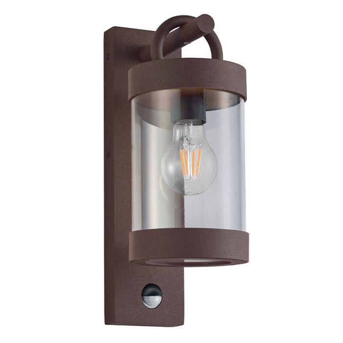 Rostfarbene Außen Wandleuchte mit Bewegungsmelder Modern, Sambesi, IP44