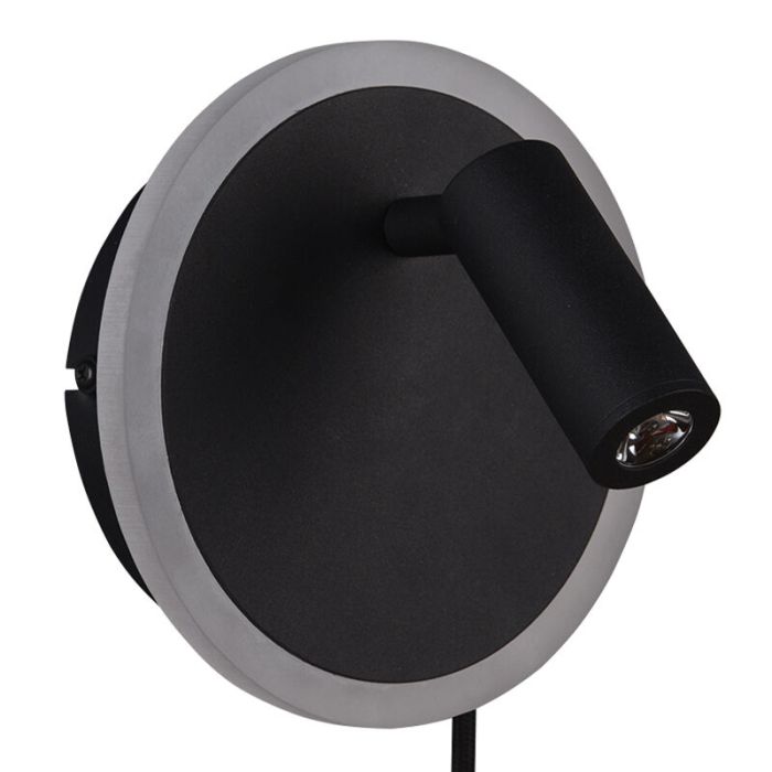 Schwarze Wandleuchte Modern, Sirias, 5W, 3000K LED, mit Schalter