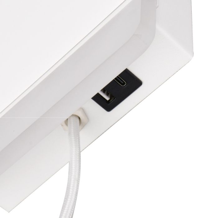 Weiße Wandleuchte Modern, Margje, 9W, 3000K LED, mit Schalter