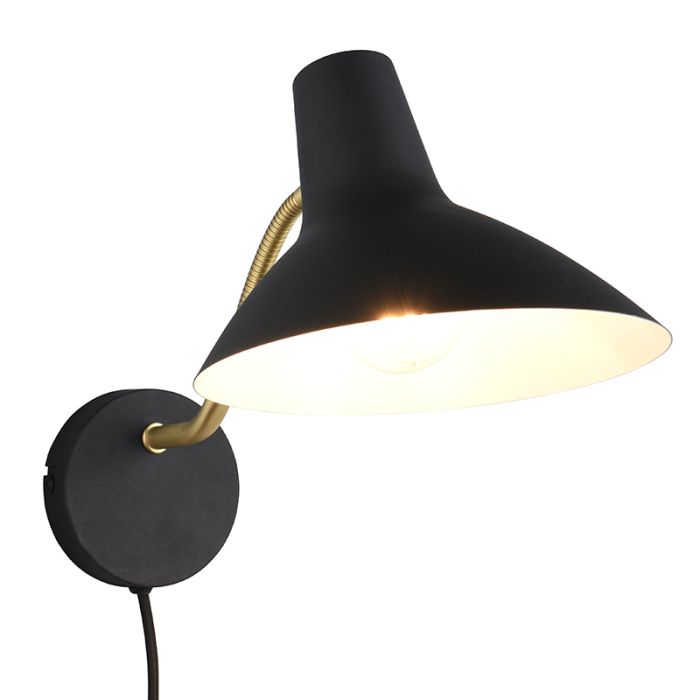 Schwarze Wandleuchte Antik, Merit