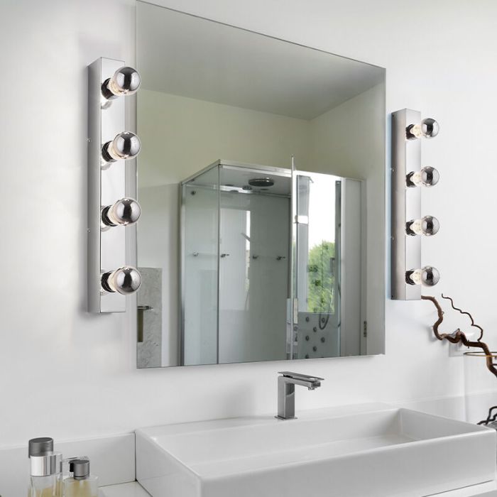 Chrom Wandleuchte Badezimmer Modern, Rinaldo, IP44