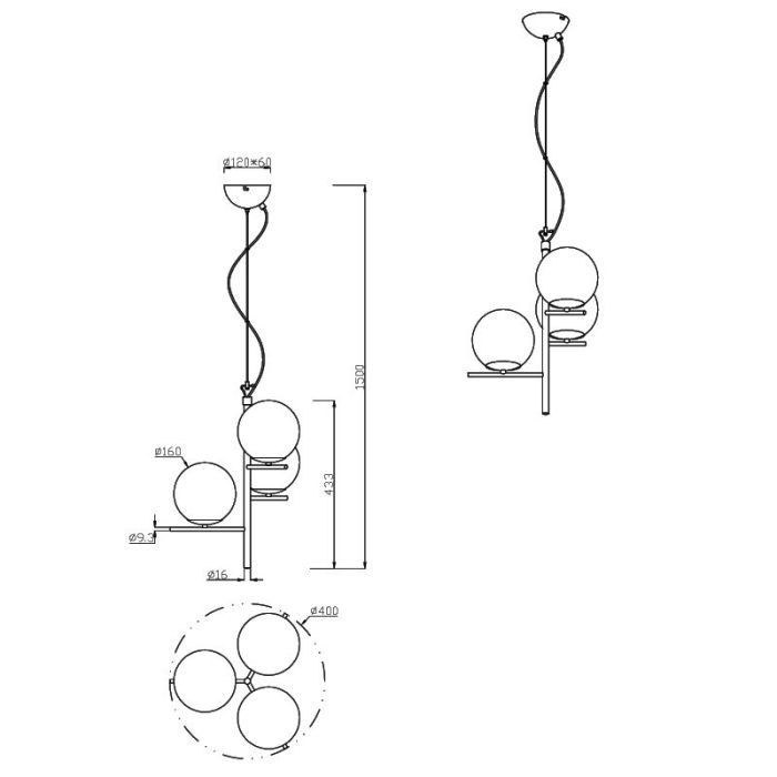 Weiße Pendelleuchte Modern, Silkis