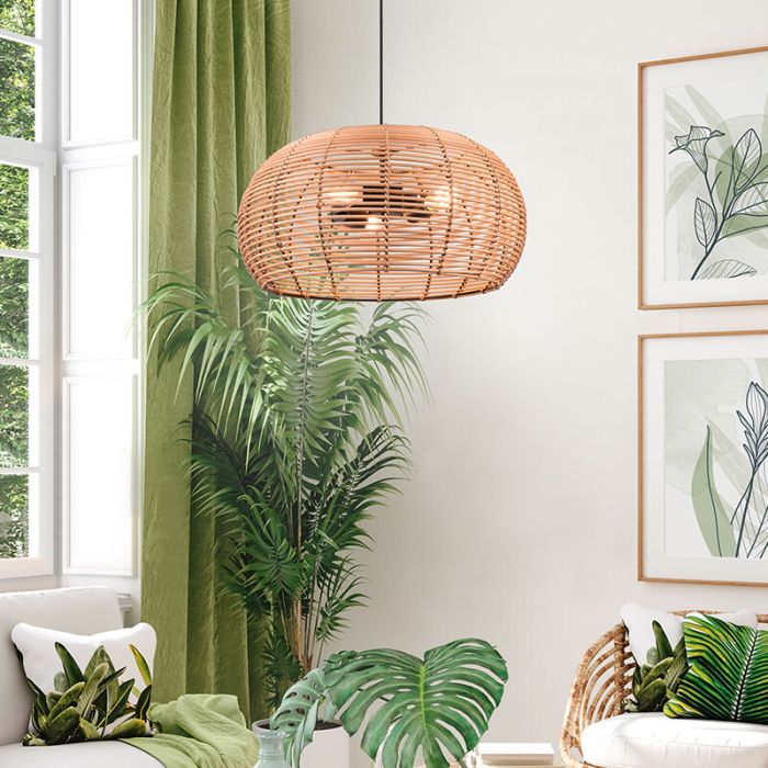 Rattan Pendelleuchte Braun, Nesrine