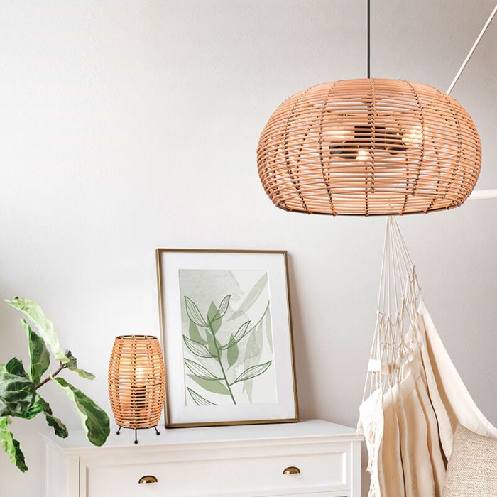 Rattan Pendelleuchte Braun, Nesrine