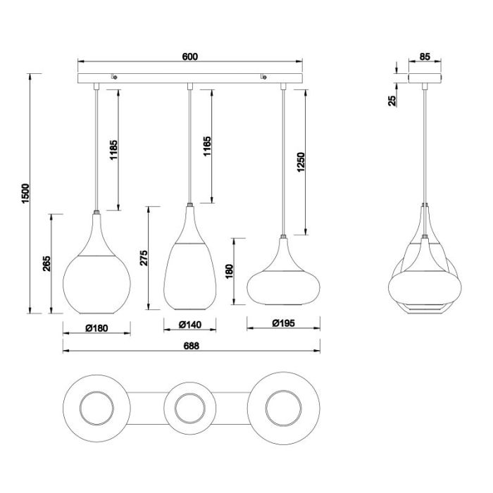 Schwarze Pendelleuchte Design, Sybren